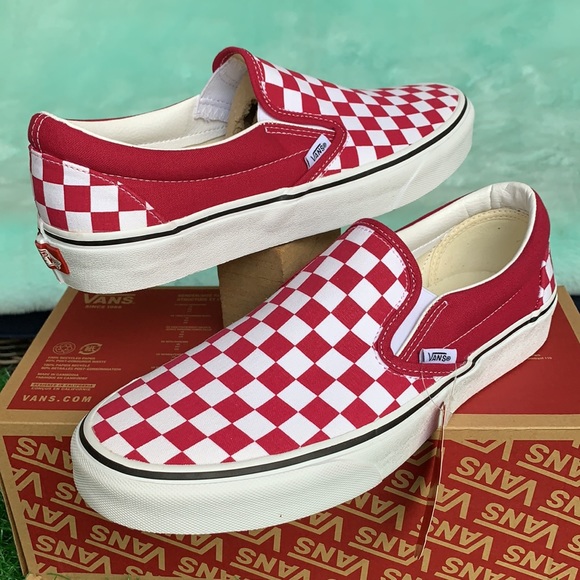 Vans Classic Slip On Checkerboard Cerise/Trwht Men - Picture 5 of 12